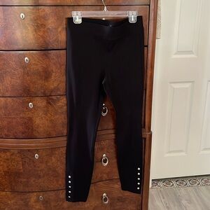 White House Black Market Black Pants with Silver Accents